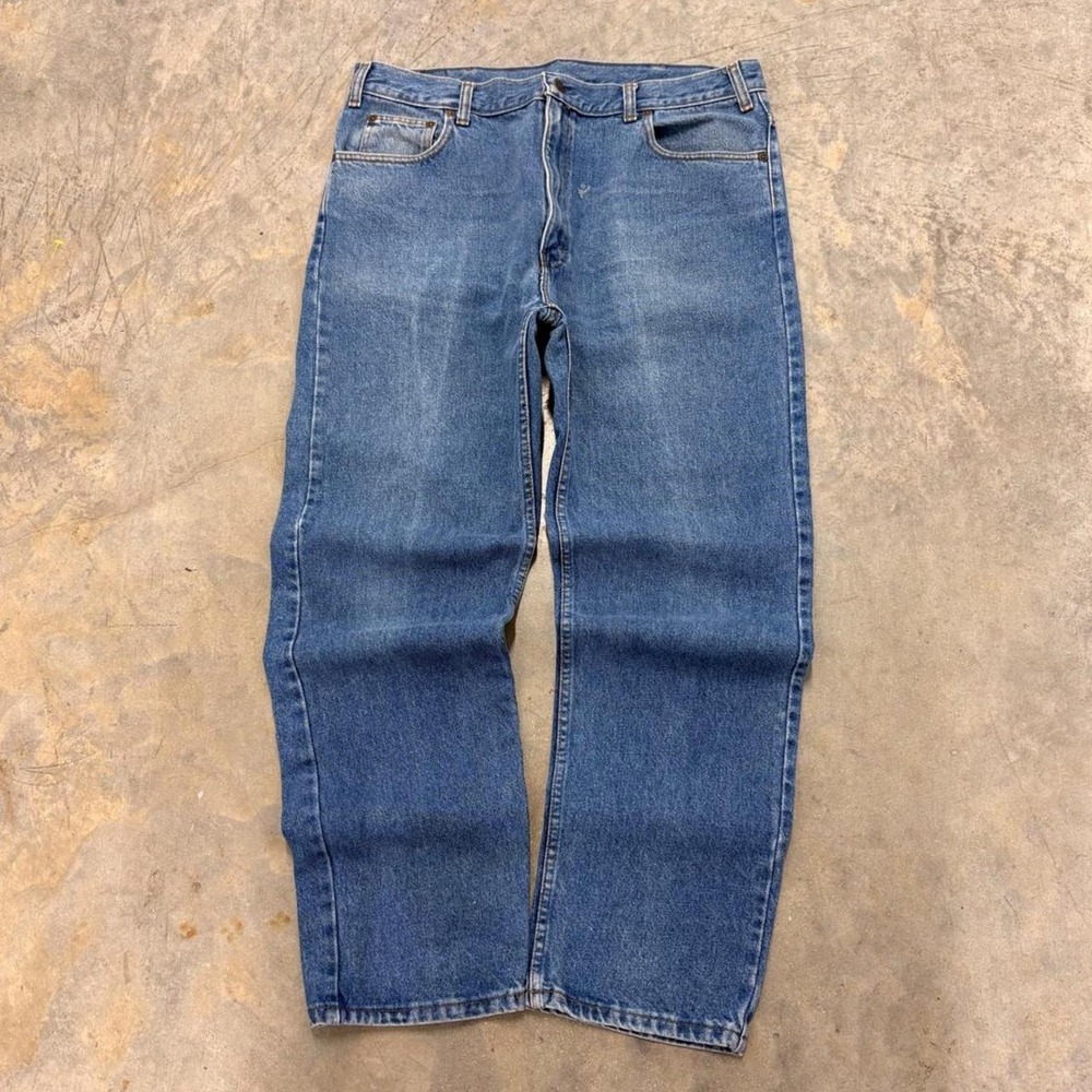 Vintage 90s GAP Blue Denim Jeans 40x32 Baggy Relaxed Fit Made in USA Medium Wash